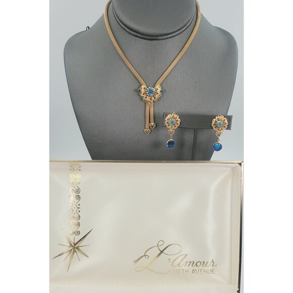 Vintage L’Amour Fifth Avenue Choker Necklace & Earrings Set in Original Lace Box - Picture 7 of 11